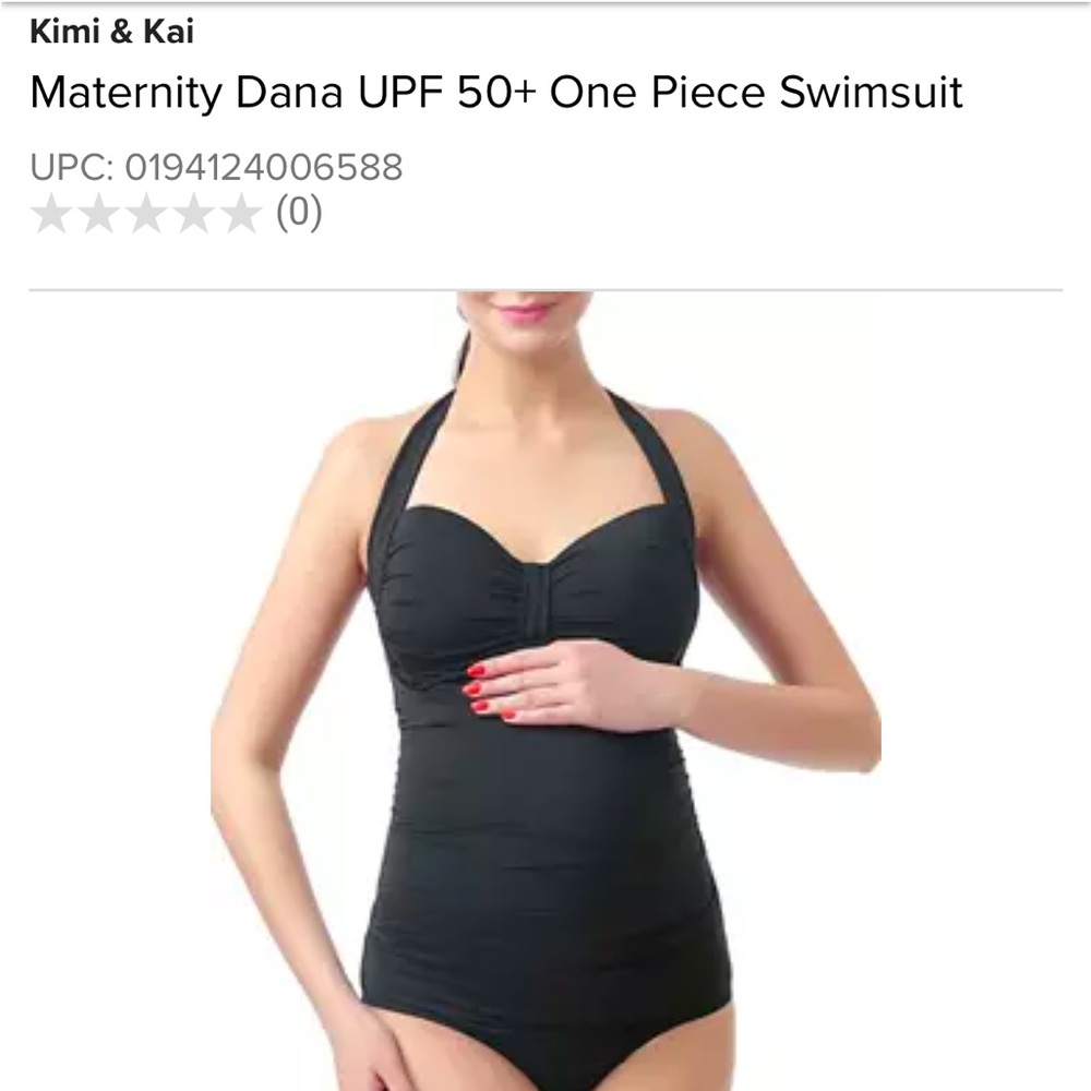 Kimi + Kai Maternity One Piece Swimsuit MEDIUM NEW Black